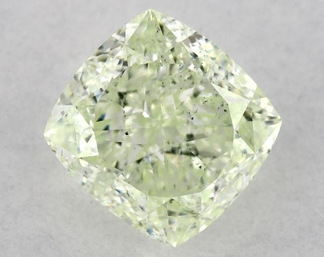 GIA 0.80 Carat Fancy Yellowish Green-SI1 Cushion Modified Cut Diamond